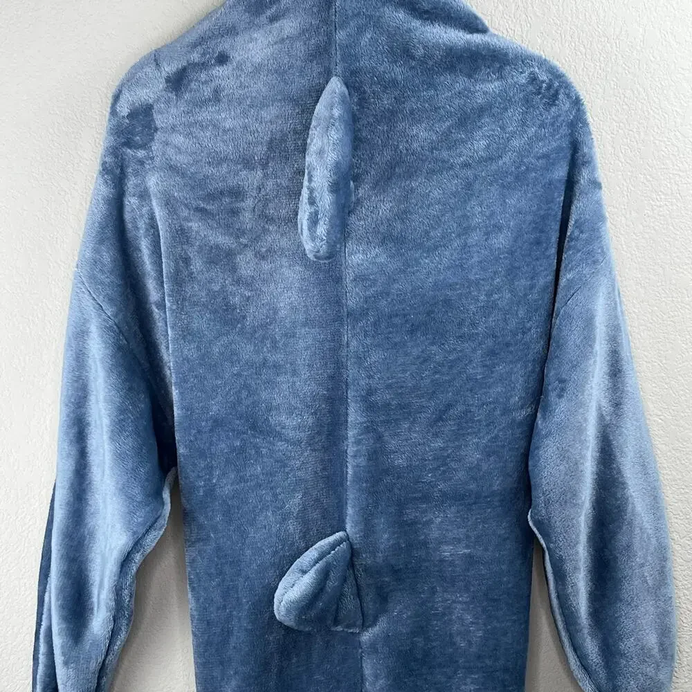 Kids Hooded Shark Blanket One Piece Soft Fleece Sleeping Bag Gray Large